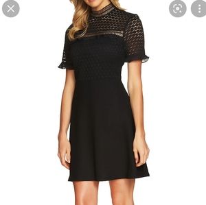 Nordstrom CECE a-line black dress size 4, flattering knee length